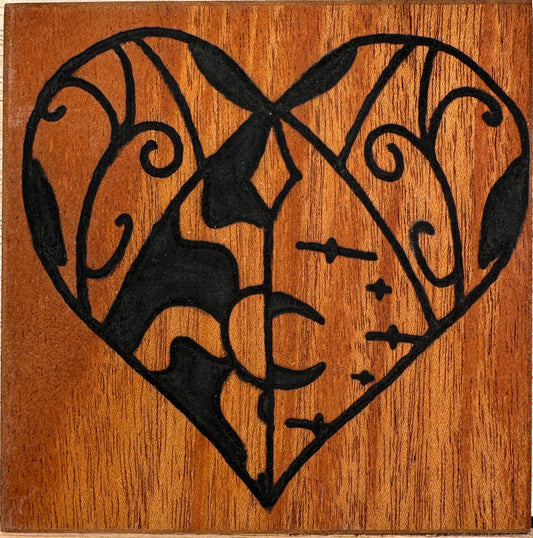 Magnet - Sun/moon heart